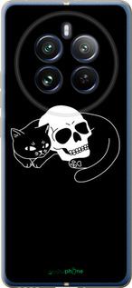 Силіконовий чехол Із зображенням кота та черепа для Realme Realme 12 Pro - 6491u-3649 изображение 