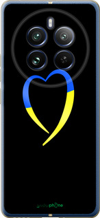 Силиконовый чехол Жёлто-голубое сердце для Realme Realme 12 Pro - 885u-3649 изображение 