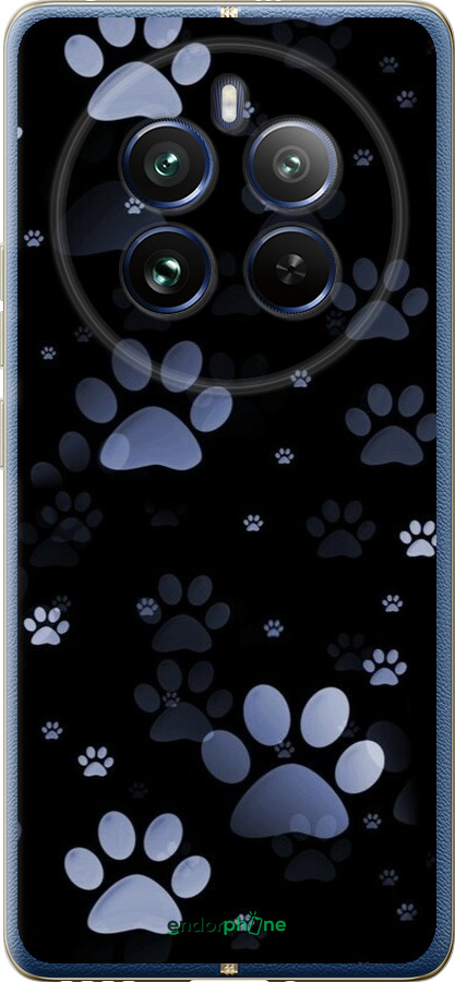 Силіконовий чехол З синіми відбитками лап для Realme Realme 12 Pro - 6441u-3649 изображение 