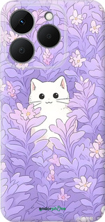 Силіконовий чехол Котик в цветах для Realme 15T 5G - 6390u-4159 изображение 