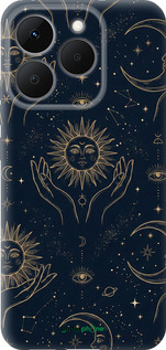 Силиконовый чехол Celestial Harmony: Sun & Moon Gold Mystic Pattern для Realme 15T 5G - 6778u-4159 изображение 