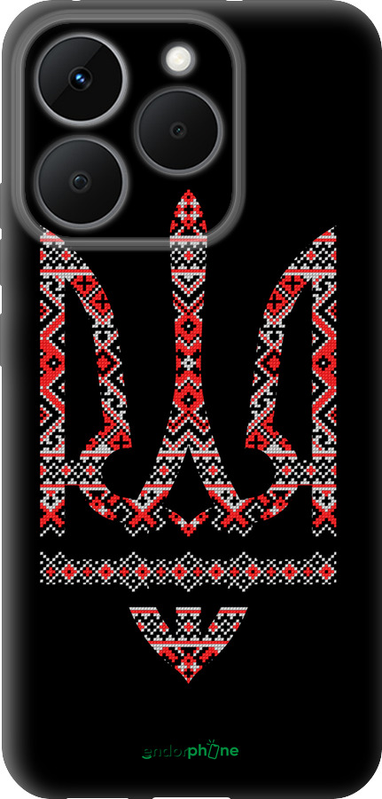 Силиконовый чехол Герб - вышиванка на черном фоне для Realme 15T 5G - 1196u-4159 изображение 