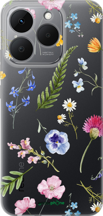 Силиконовый чехол Цветочный фон v2 для Realme 15T 5G - 5472u-4159 изображение 