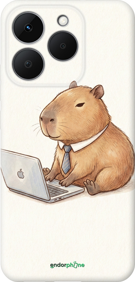 Силиконовый чехол Funny Capybara CEO Working для Realme 15T 5G - 6777u-4159 изображение 