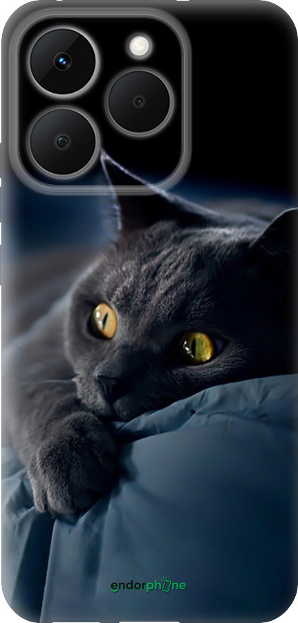 Силиконовый чехол Дымчатый кот для Realme 15T 5G - 825u-4159 изображение 