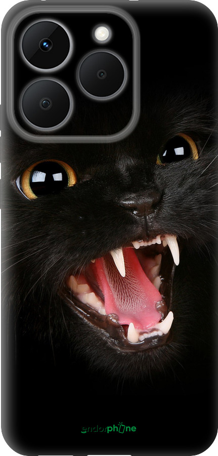Силиконовый чехол Чёрная кошка для Realme 15T 5G - 932u-4159 изображение 