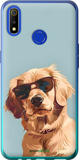 Силиконовый чехол Пес в очках для Realme 3 - 6381u-1869 изображение 