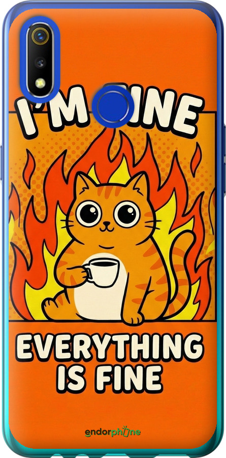 Силиконовый чехол Funny Cat для Realme 3 - 6786u-1869 изображение 