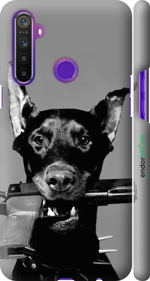 

Coque du 3D plastique mat "Doberman" pour Realme 5, Gris
