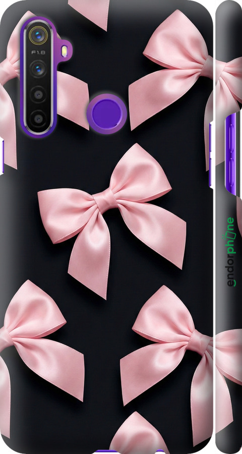 3D пластиковый матовый чехол Coquette Ribbons Dark Coquette для Realme 6i - 6767m-2059 изображение 