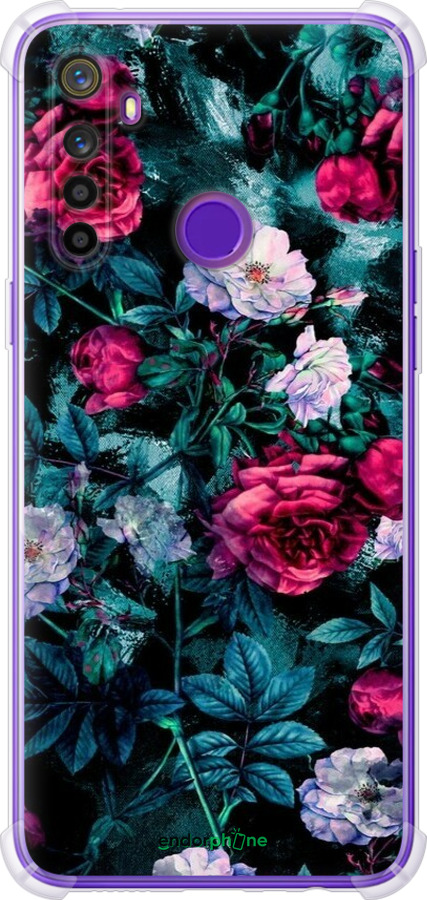 Силикон с усиленными углами чехол Сад и розы для Realme 6i - 6483sp-2059 изображение 