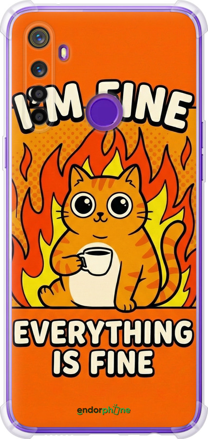 Силіконовий протиударний с посиленими кутами чехол Funny Cat для Realme 5 - 6786sp-1862 изображение 