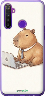 Силиконовый чехол Funny Capybara CEO Working для Realme 5 - 6777u-1862 изображение 