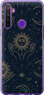 Силіконовий чехол Celestial Harmony: Sun & Moon Gold Mystic Pattern для Realme 6i - 6778u-2059 изображение 