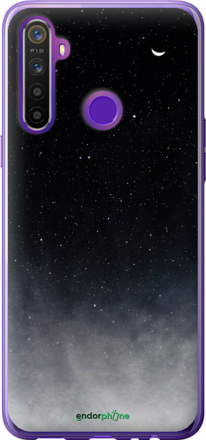 2D пластиковий чехол Голубые облака, Голубая луна для Realme 5 - 6396t-1862 изображение 