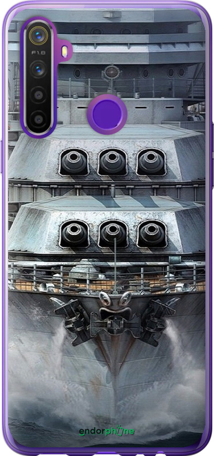 2D пластиковый чехол Линкор, world of tanks, wargaming, военный корабль для Realme 5 - 6453t-1862 изображение 
