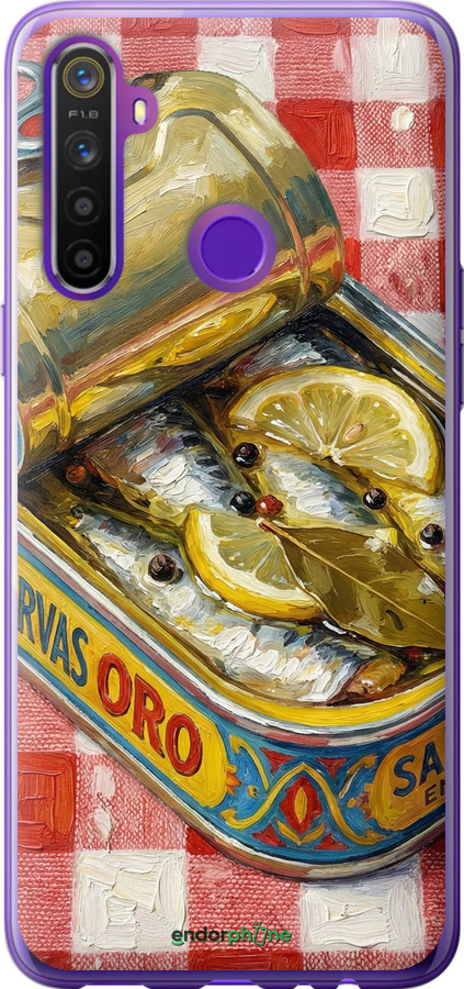 Силиконовый чехол Vintage Sardine Tin Phone для Realme 5 - 6772u-1862 изображение 