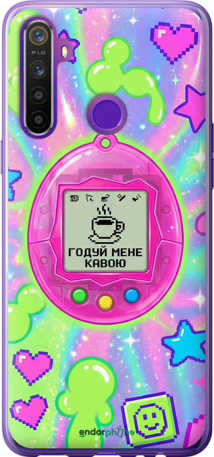 Силіконовий чехол Y2K Aesthetic Retro Pet: Годуй мене кавою для Realme 5 - 6784u-1862 изображение 