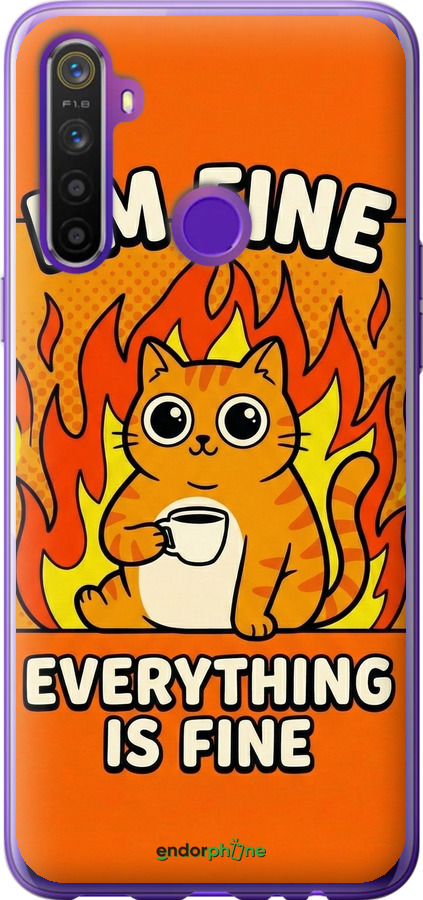 Силіконовий чехол Funny Cat для Realme 5 - 6786u-1862 изображение 