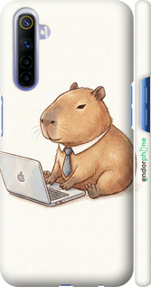 3D пластиковий матовий чехол Funny Capybara CEO Working для Realme 6 - 6777m-1913 изображение 