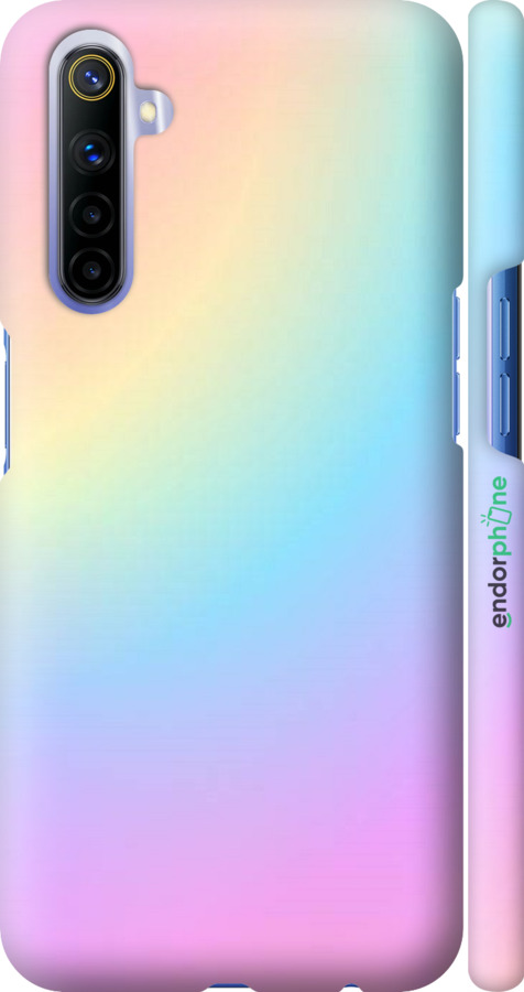 

3D пластиковий матовий чохол "Веселка 2" для Realme 6, Рожевий