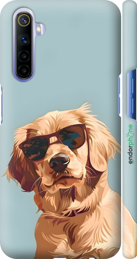 3D пластиковый матовый чехол Пес в очках для Realme 6 - 6381m-1913 изображение 