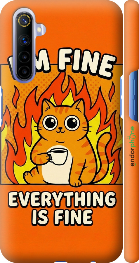 3D пластиковий матовий чехол Funny Cat для Realme 6 - 6786m-1913 изображение 