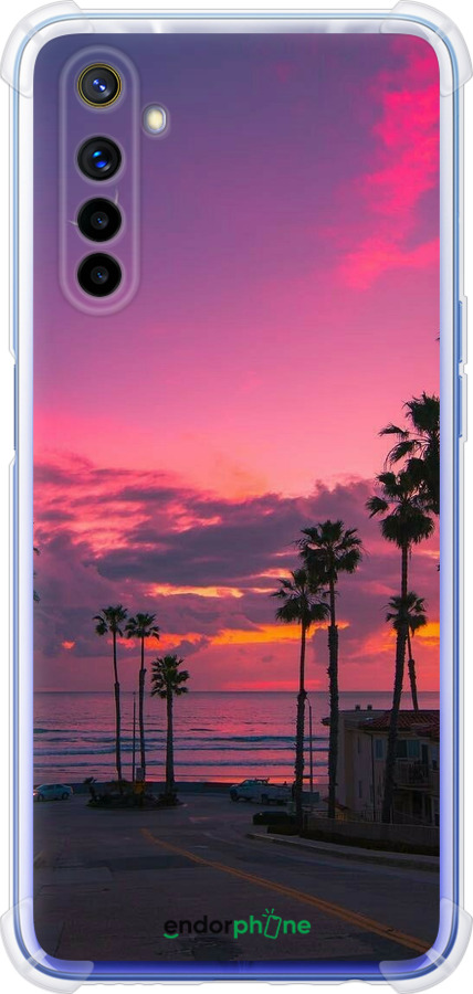Силикон с усиленными углами чехол Пальмы для Realme 6 - 5873sp-1913 изображение 