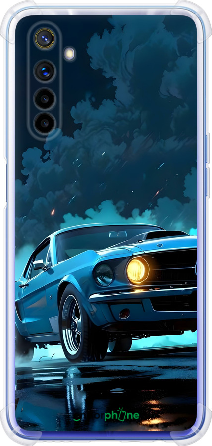 Силіконовий протиударний с посиленими кутами чехол Форд мустанг для Realme 6 - 6374sp-1913 изображение 
