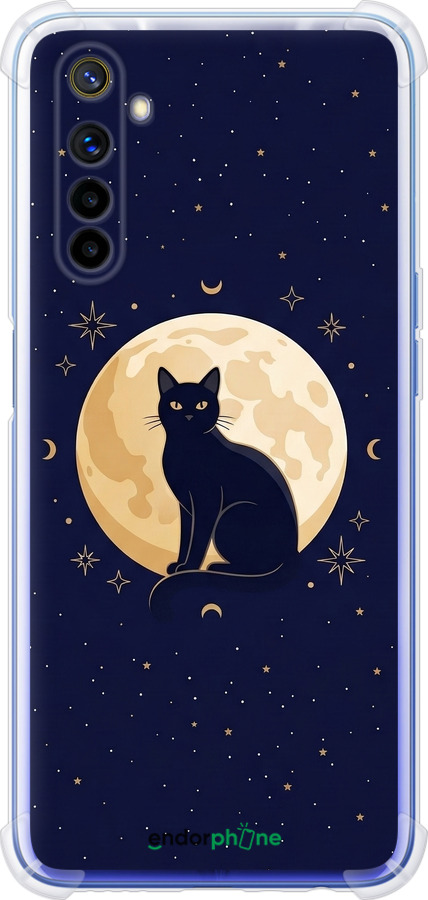 Силіконовий протиударний с посиленими кутами чехол Cute Cat Celestial/Witchy для Realme 6 - 6787sp-1913 изображение 