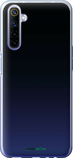 2D пластиковый чехол Градиент в тёмно - синем стиле для Realme 6 - 6542t-1913 изображение 