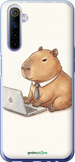 2D пластиковый чехол 'Funny Capybara CEO Working' для Realme 6 изображение 1
