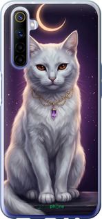 2D пластиковый чехол Mystic White Cat Gothic Dark Purple Gold для Realme 6 - 6805t-1913 изображение 