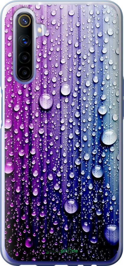 

Силіконовий чохол "Краплини води" для Realme 6, Синій
