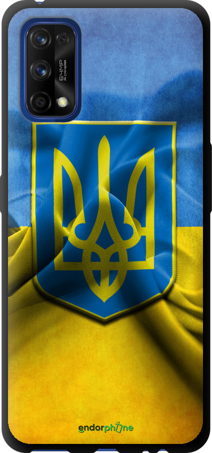 

TPU чорний чохол "Прапор та герб України" для Realme 7 Pro, Блакитний