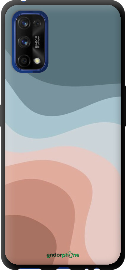 TPU чехол З синіми та рожевими хвилями в стилі ретро для Realme 7 Pro - 6532b-2082 изображение 