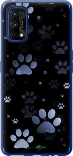 2D пластиковый чехол С синими отпечатками лап для Realme 7 Pro - 6441t-2082 изображение 