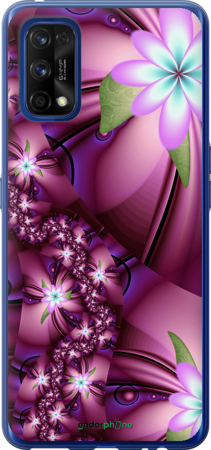 

2D пластиковий чохол "Квіткова мозаїка" для Realme 7 Pro, Рожевий