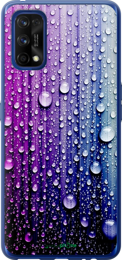 

2D пластиковий чохол "Краплини води" для Realme 7 Pro, Синій