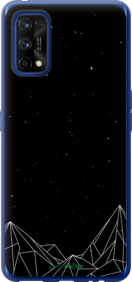 2D пластиковый чехол Черно белые абстрактные горы для Realme 7 Pro - 6437t-2082 изображение 
