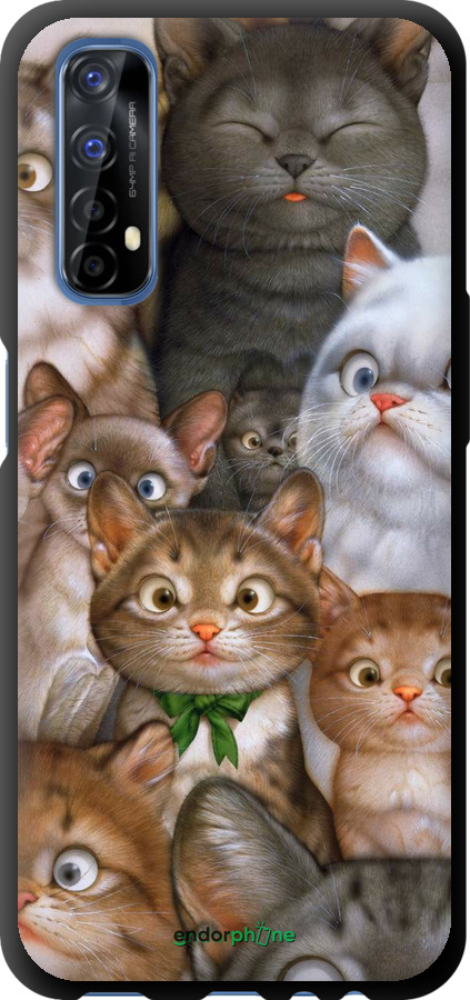 

TPU чорний чохол "Коти" для Realme 7