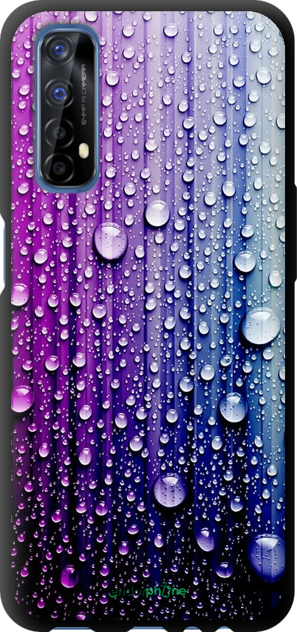 

TPU чорний чохол "Краплини води" для Realme 7, Синій