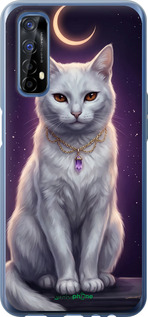 2D пластиковый чехол Mystic White Cat Gothic Dark Purple Gold для Realme 7 - 6805t-2081 изображение 