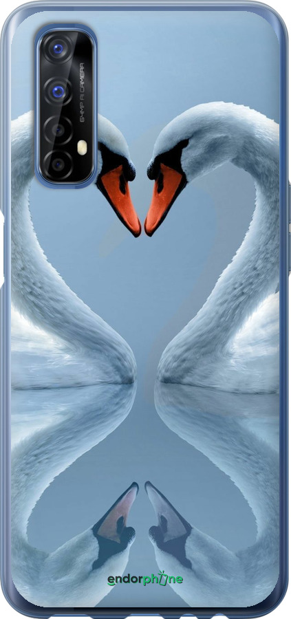 2D пластиковый чехол Лебеди для Realme 7 - 6007t-2081 изображение 