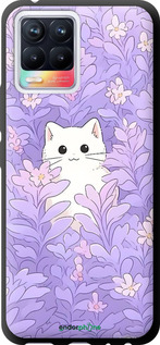 TPU чехол Котик в цветах для Realme 8 - 6390b-2303 изображение 