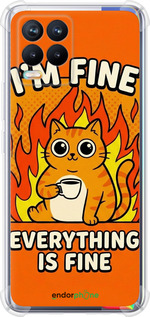 Силикон с усиленными углами чехол 'Funny Cat' для Realme 8 изображение 3