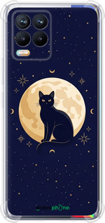 Силикон с усиленными углами чехол 'Cute Cat Celestial/Witchy' для Realme 8 изображение 5