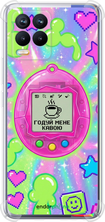 Силикон с усиленными углами чехол Y2K Aesthetic Retro Pet: Годуй мене кавою для Realme 8 - 6784sp-2303 изображение 