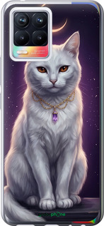 Силиконовый чехол Mystic White Cat Gothic Dark Purple Gold для Realme 8 - 6805u-2303 изображение 