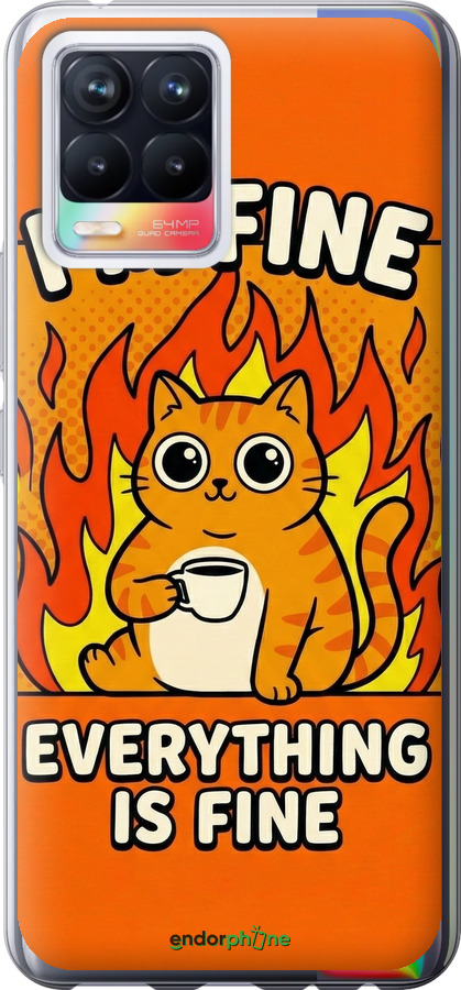 Силиконовый чехол Funny Cat для Realme 8 - 6786u-2303 изображение 